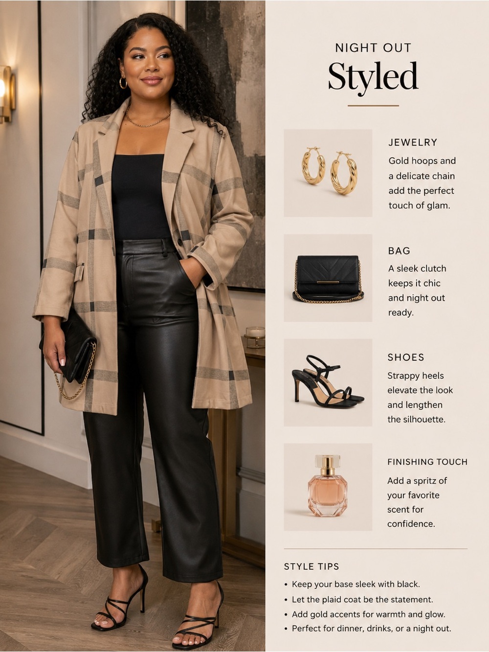 Sanctuary Catalina Patterned Coat in Camel Plaid
